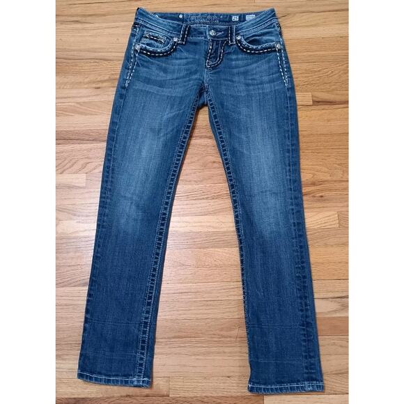 Miss Me Jeans Womens Size 25 Blue Denim Easy Capri Regular Fit - Picture 1 of 12
